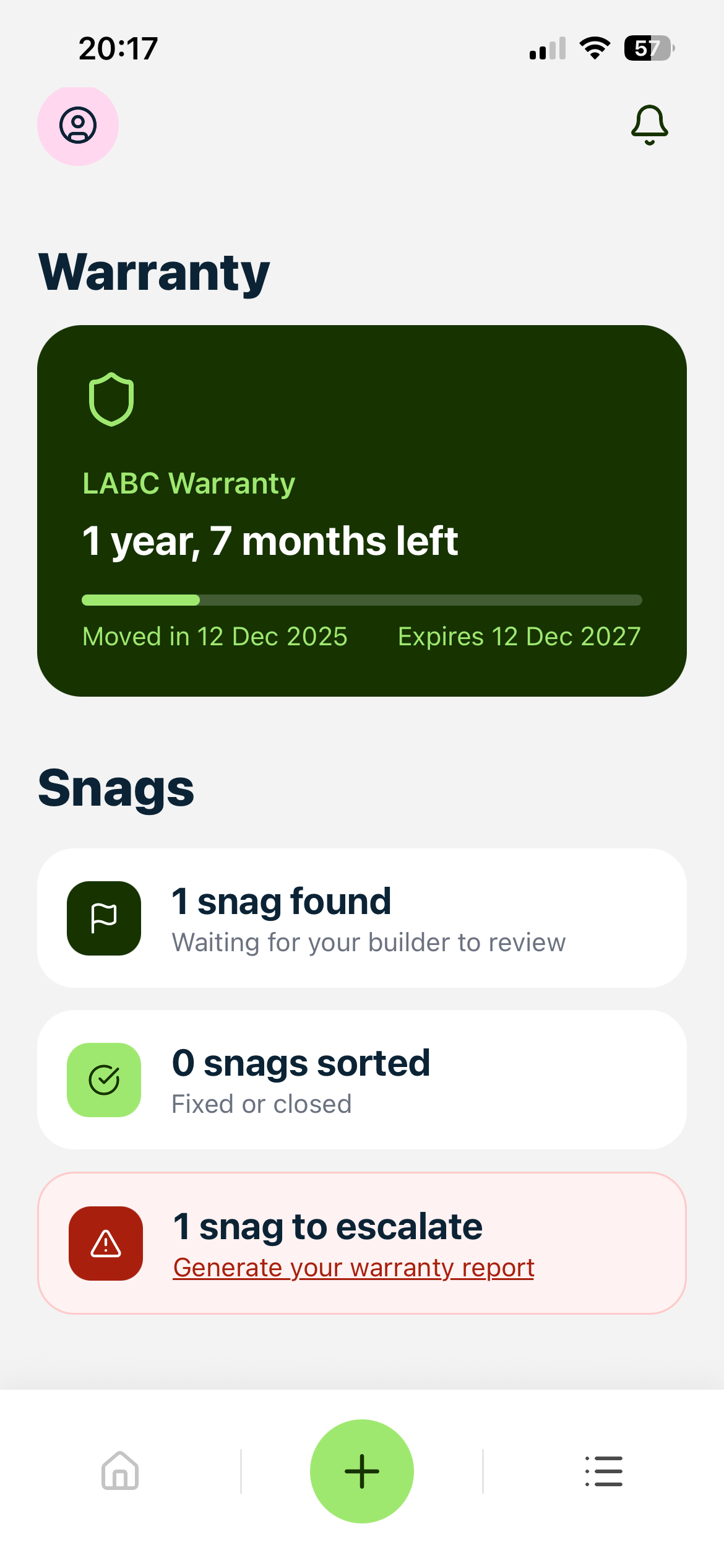 SnaggedIt app screenshot